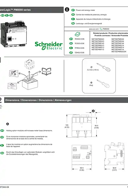 schneider施耐德PowerLogic PM8243 安装说明